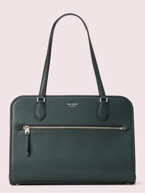Kate Spade New York Polly Large Work Tote in Deep Evergreen Excellent Condition!